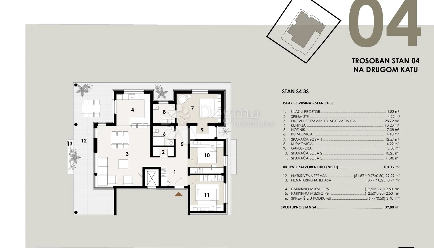 luksuzan stan 140m2,otok vir-pogled na more - slika 3