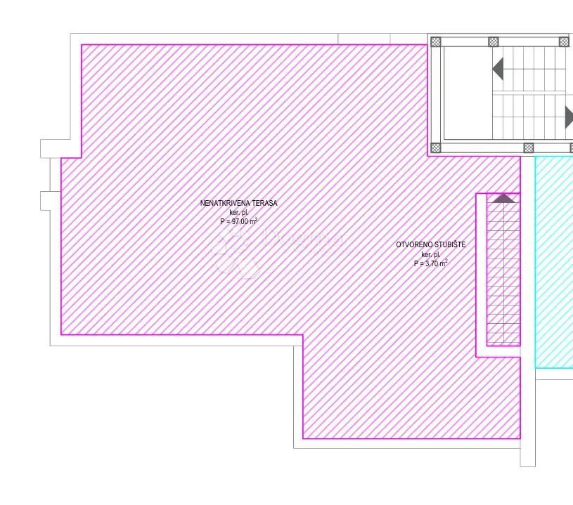 diklo (zadar) - stan s6 2. kat s pogledom na more, krovna terasa 98,25m2 - slika 13