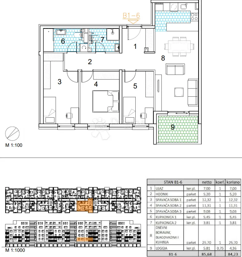 velika gorica, novogradnja, četverosoban stan 84.23 m2, 1.kat - slika 13
