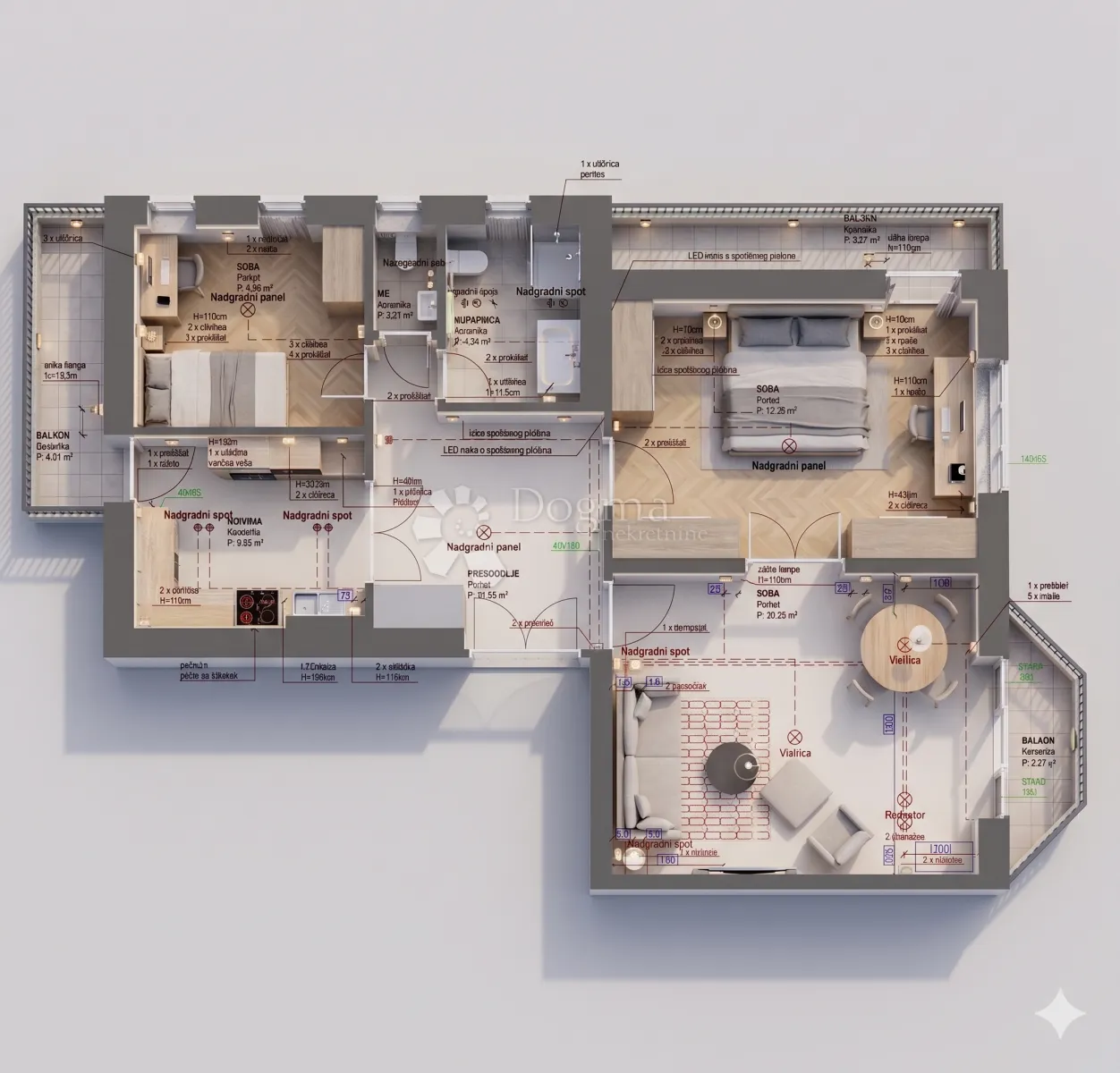 kvatrić: 2,5-sobni stan u vili, 70 m² - slika 5