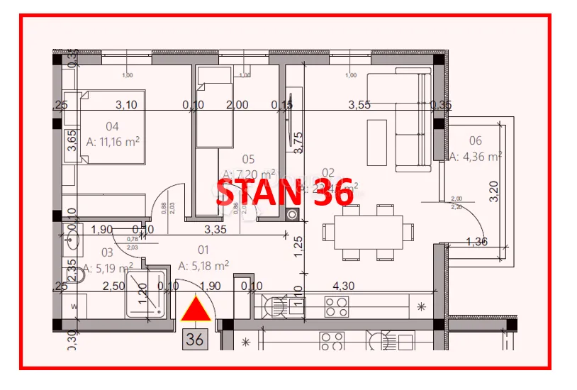 monvidal stan 36 - 2s+db, 4. kat - slika 4