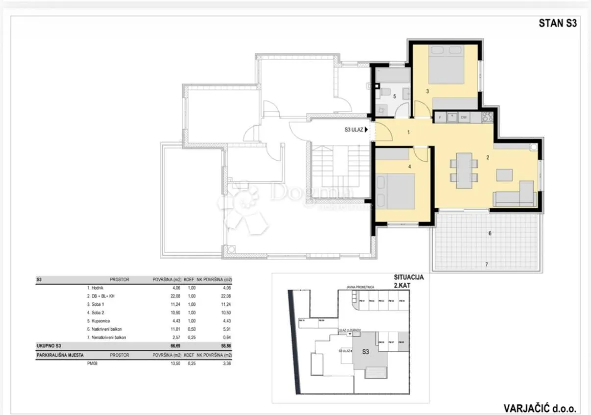 apartman a3 ii kat plaža babe bez poreza 3% - slika 5