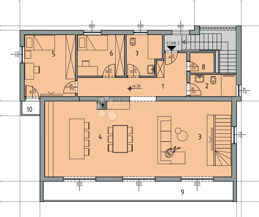 moderan višeetažni stan 220m² s pogledom na more – kostrena - slika 13