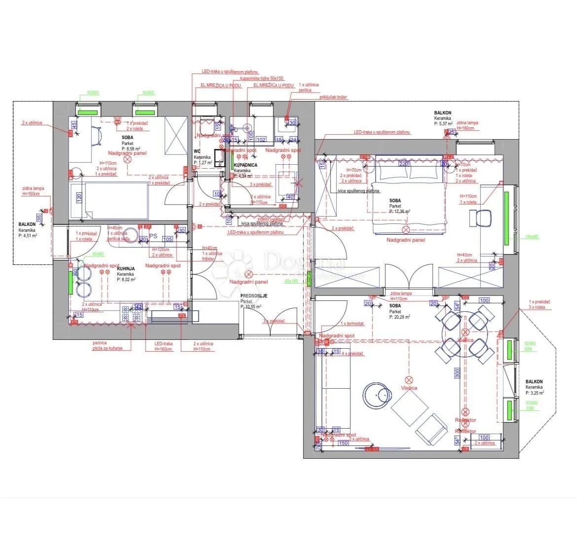 kvatrić: 2,5-sobni stan u vili, 70 m² - slika 6