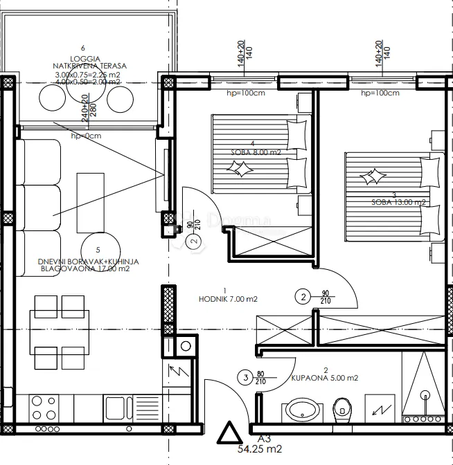 novogradnja veli vrh - prizemlje, 54 m2 (a3) - slika 3