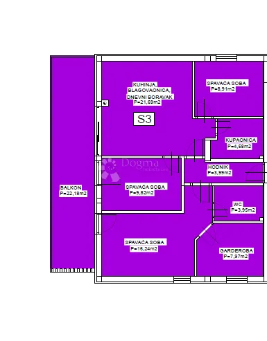trosoban stan na 1. katu, prostrani balkon, parkirno mjesto u cijeni, 50 m od mora – vodice - slika 15