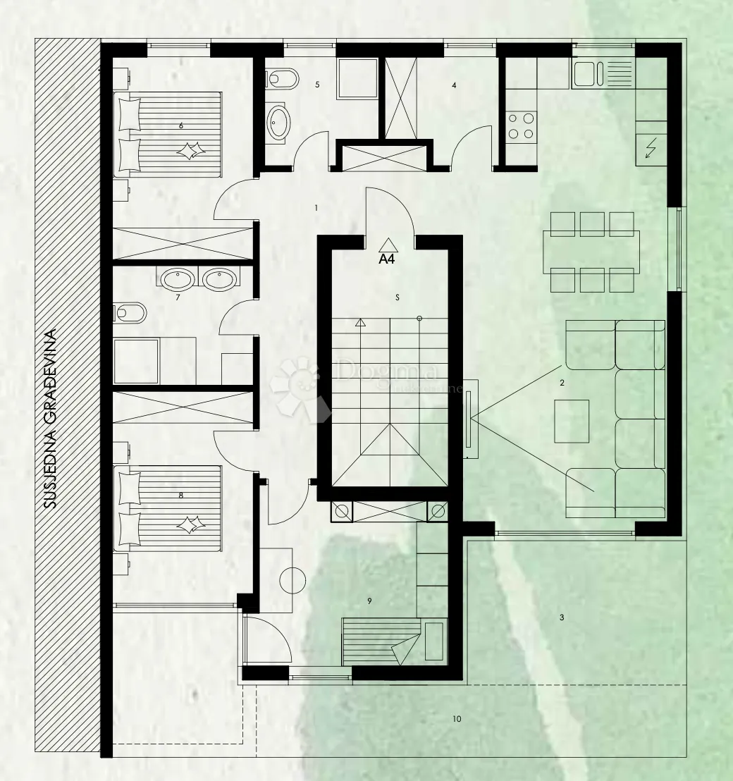 a4 stan na 2. katu 96.70 m2, novogradnja zgrada c - slika 2