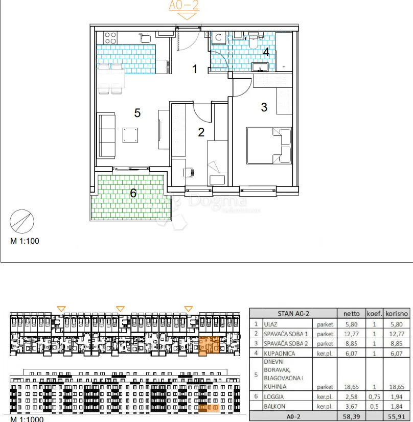 velika gorica, novogradnja, trosoban stan 55.91 m2, prizemlje - slika 14