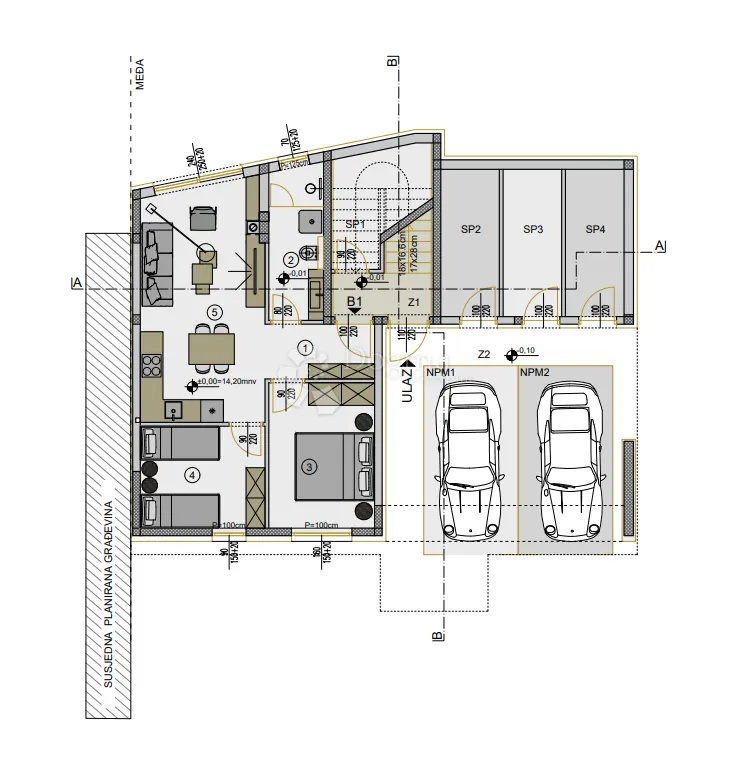 novogradnja pula-zapad (veli vrh) 52 m2, prizemlje - slika 3