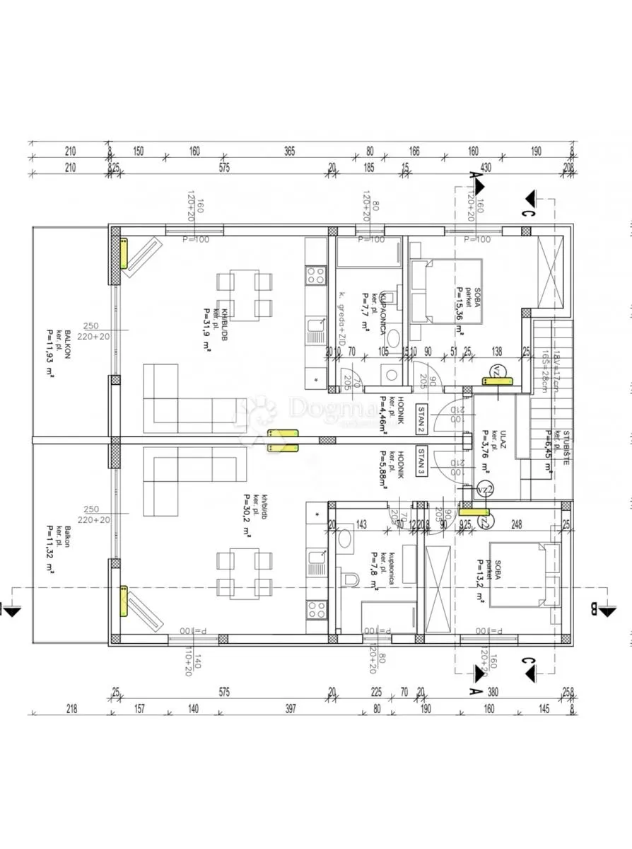 pakoštane, jednosoban stan u novogradnji s pogledom na more, 70 m2 - slika 11
