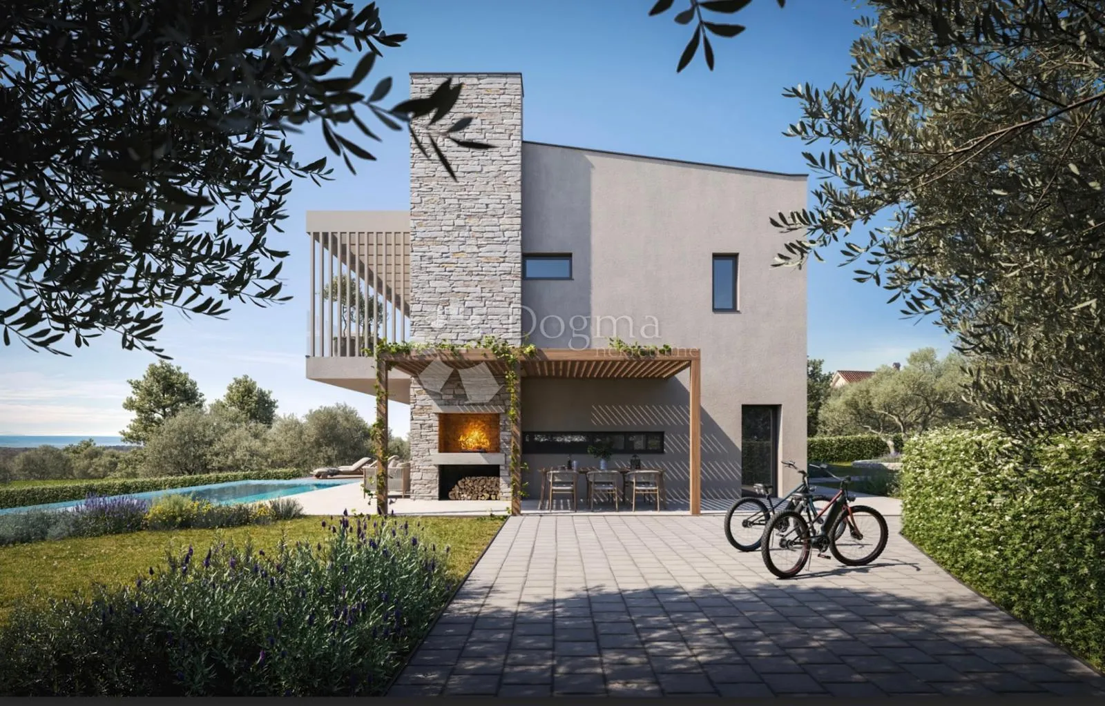 istra, išići – građevinsko zemljište s projektom vile i pogledom na more - slika 10