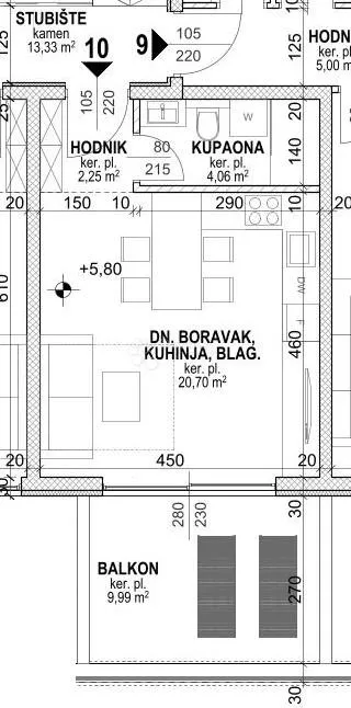povljana, pag - garsonijera s10 u novogradnji - slika 7