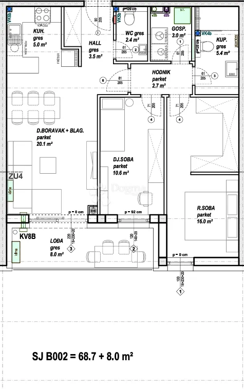 stan u novogradnji, prizemlje, čakovec | 68,7 m² - slika 6