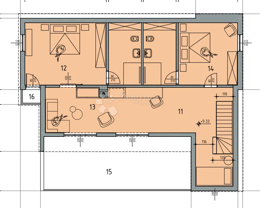 moderan višeetažni stan 220m² s pogledom na more – kostrena - slika 14