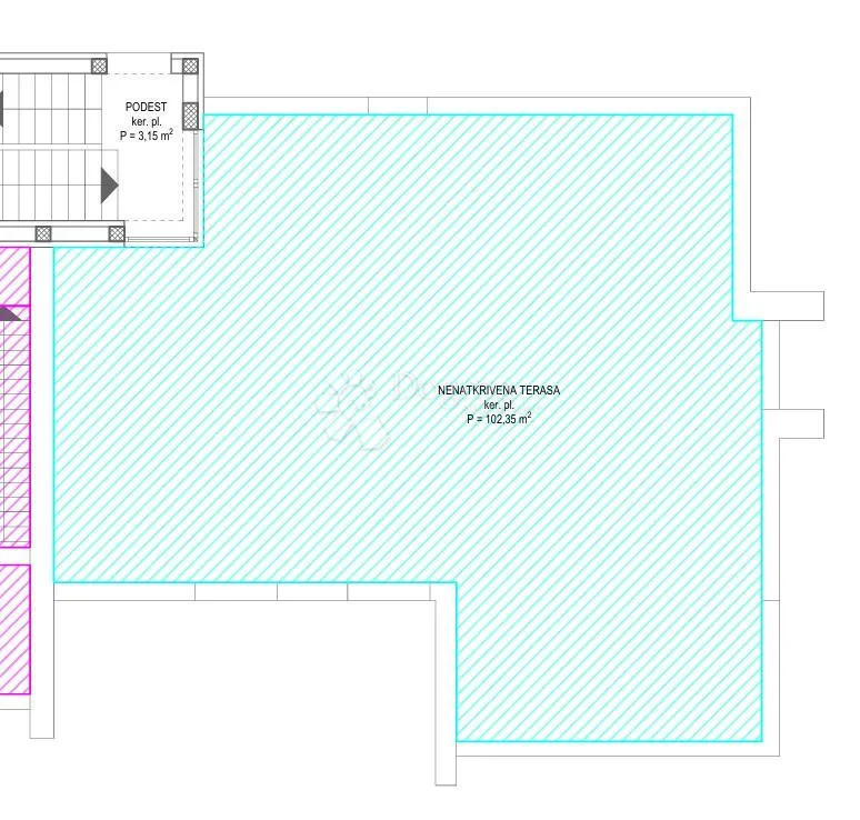 diklo (zadar) - stan s5 2. kat s pogledom na more, krovna terasa 102,35m2 - slika 13
