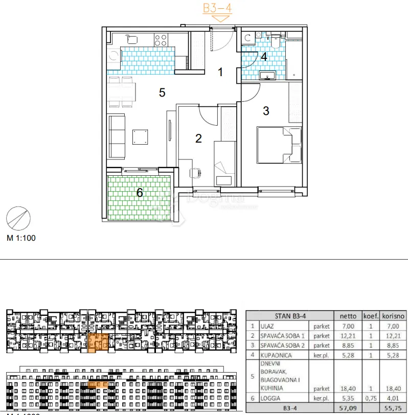 velika gorica, novogradnja, trosoban stan 55.75 m2, 3.kat - slika 14
