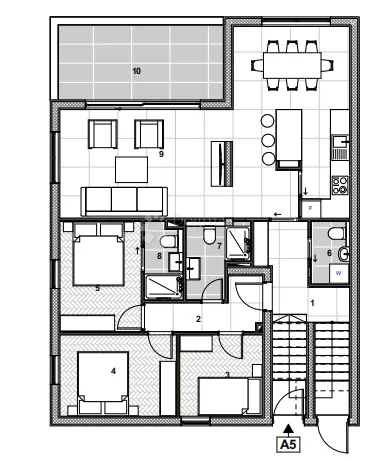 dvoetažni penthouse s krovnom terasom i bazenom (p7-a5) - slika 17