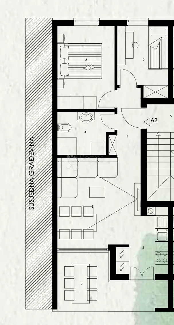a2 stan na 1. katu 53.90 m2, novogradnja zgrada c - slika 2