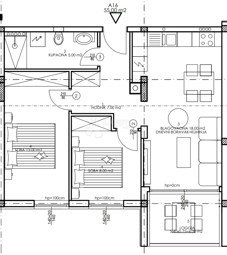 novogradnja veli vrh - 2. kat, 55 m2 (a19) - slika 3
