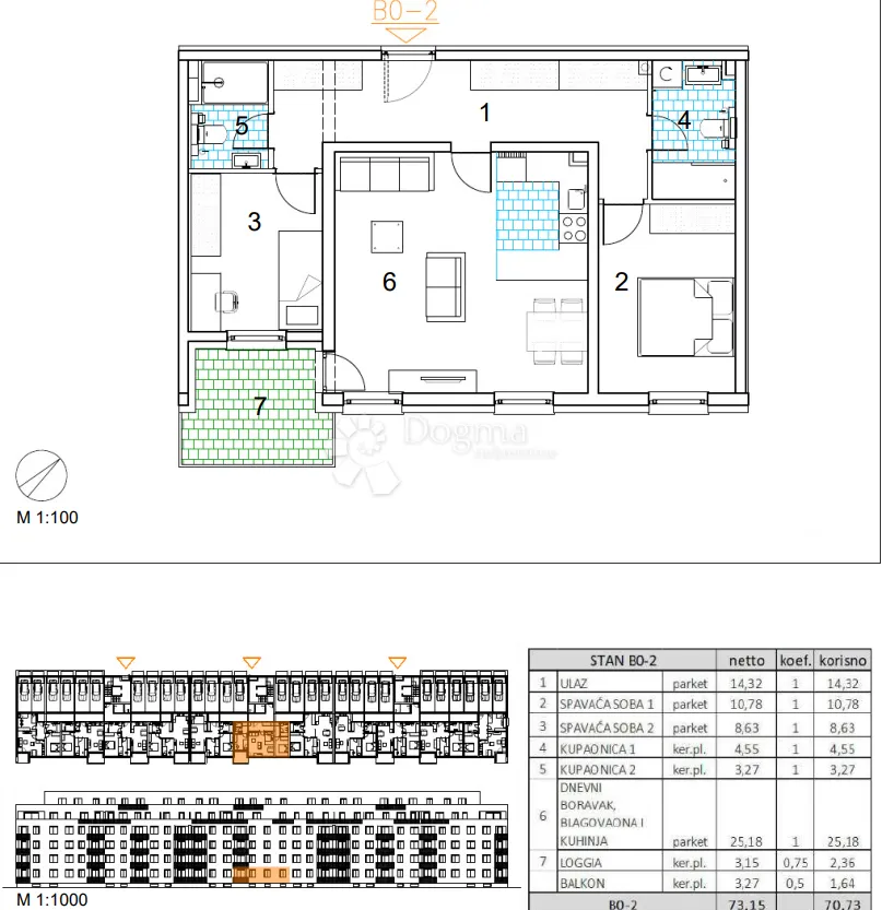 velika gorica, novogradnja, trosoban stan 70.73 m2, prizemlje - slika 13