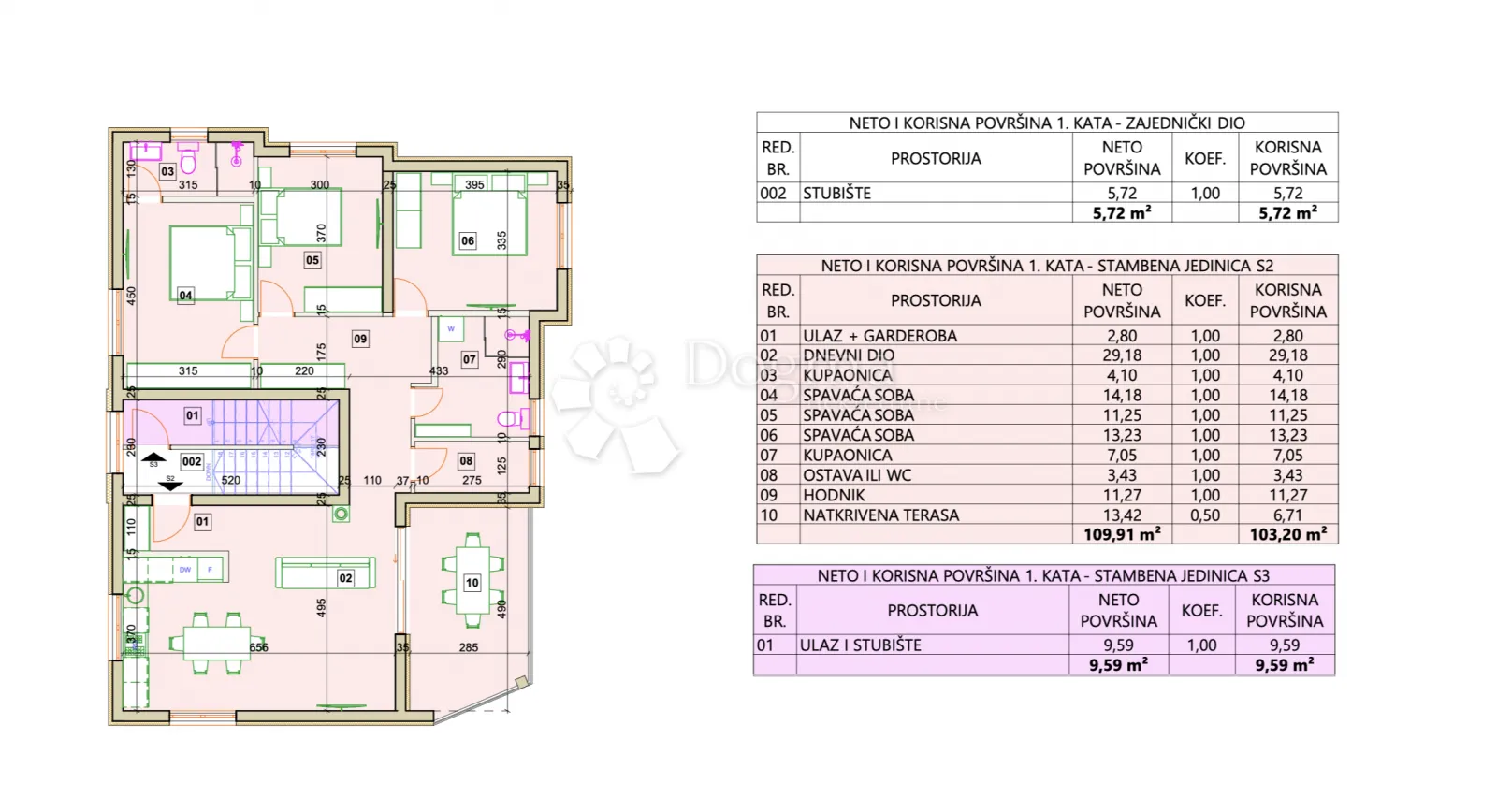 vodice - novogradnja trosobni stan s2 na 1 katu - slika 7
