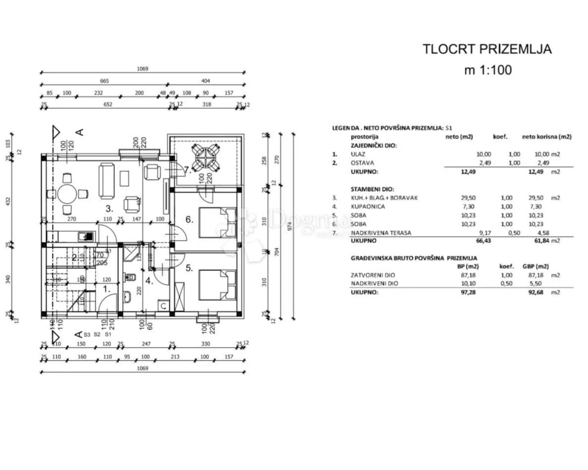 stan u prizemlju novogradnje 92m2, sa dvorištem 95m2, na otoku viru - slika 10