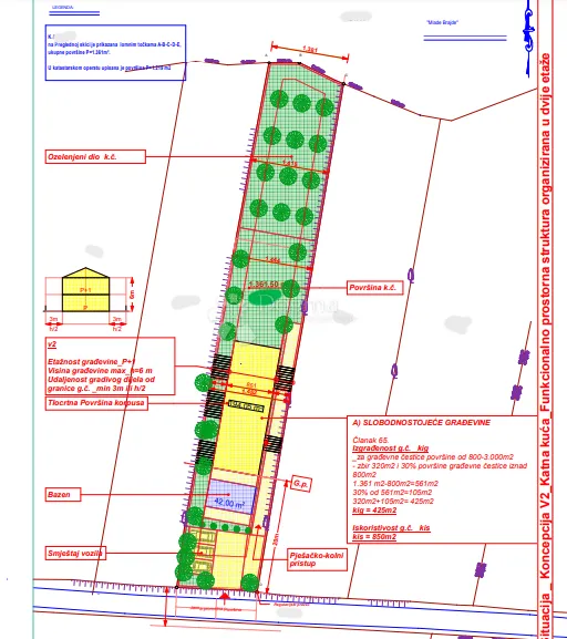 građevinska parcela s idejnim projektom u blizini labina - slika 2