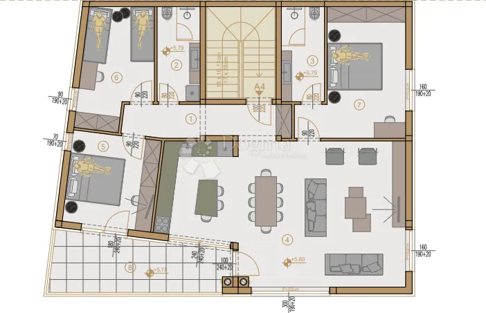 novogradnja pula širi centar - 127 m2, 2. kat (a4) - slika 3
