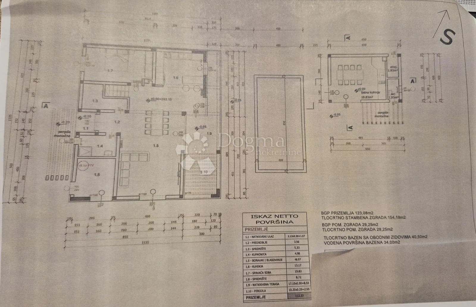 građevinsko zemljište sa građevinskom dozvolom za gradnju obiteljske kuće s pomoćnom građevinom i bazenom - slika 5
