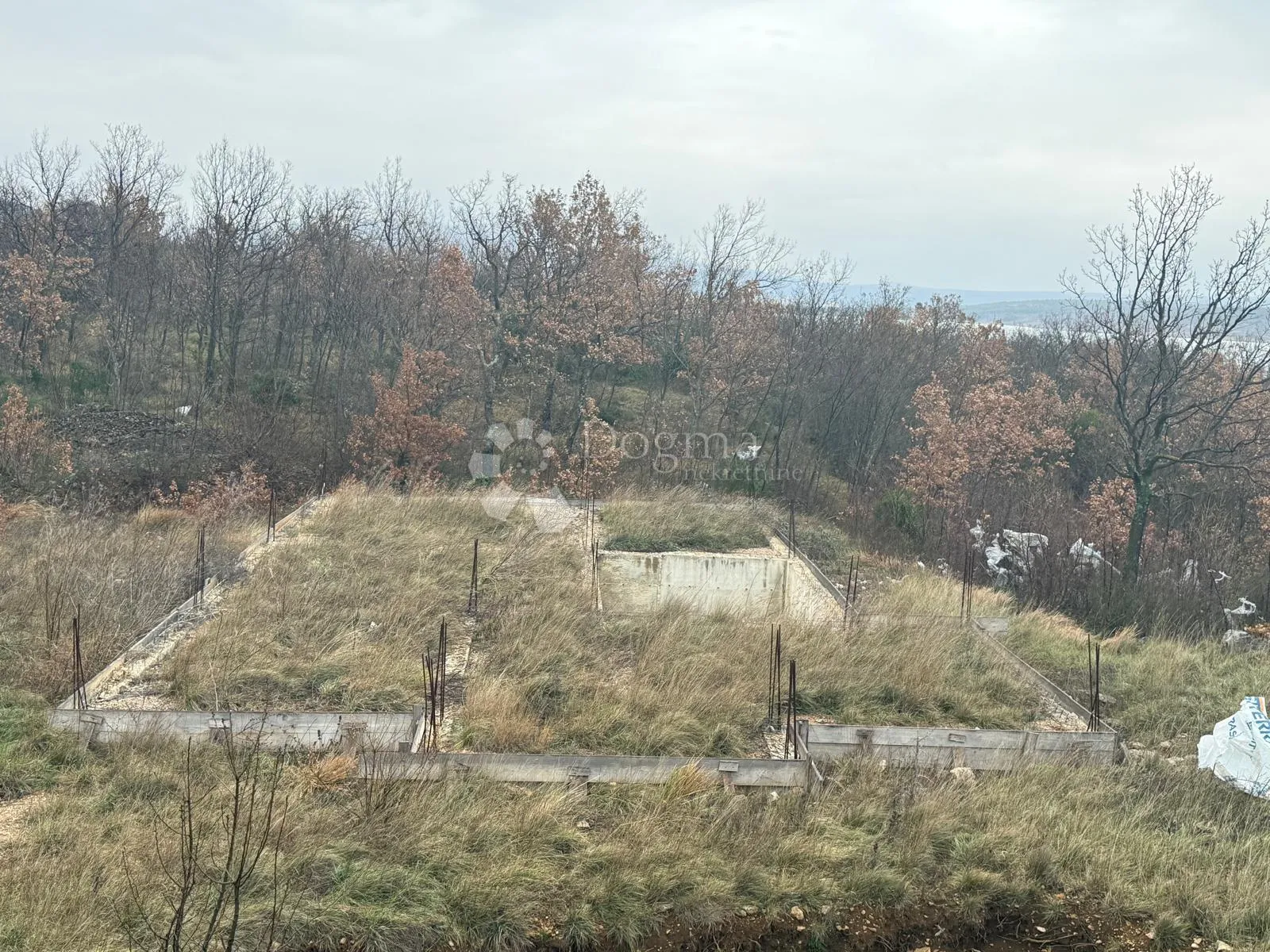 Zemljište s dozvolom i temeljima POGLED MORE - Maslenica, Jasenice