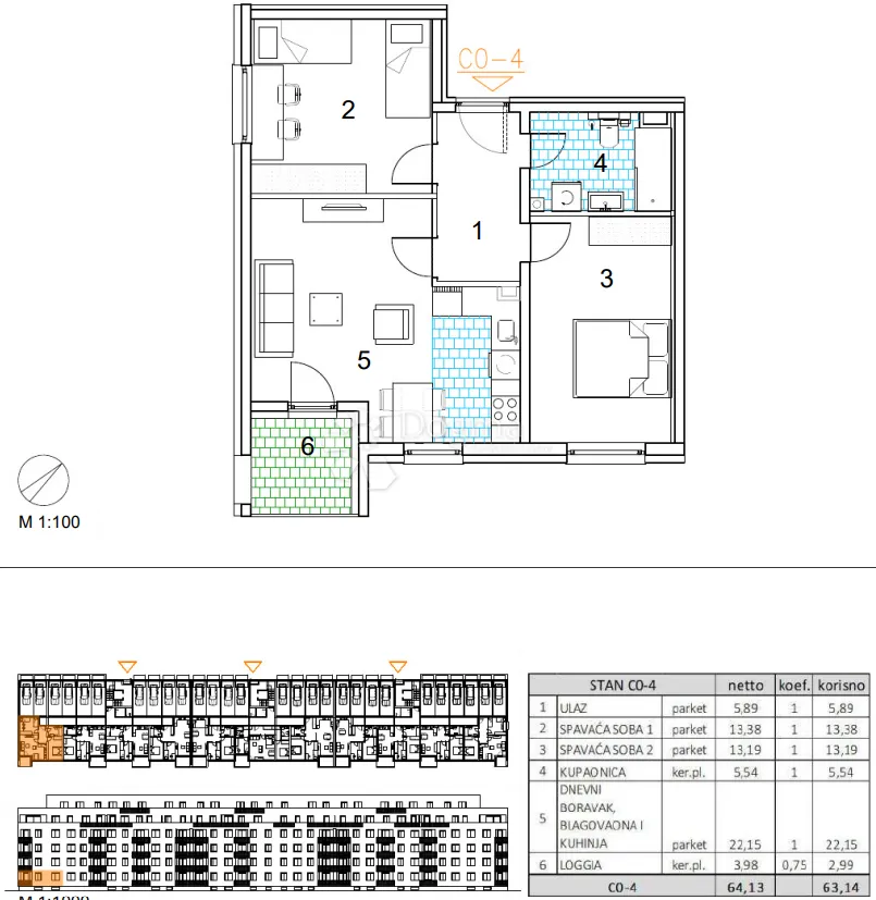 velika gorica, novogradnja, četverosoban stan 63.14 m2, prizemlje - slika 13