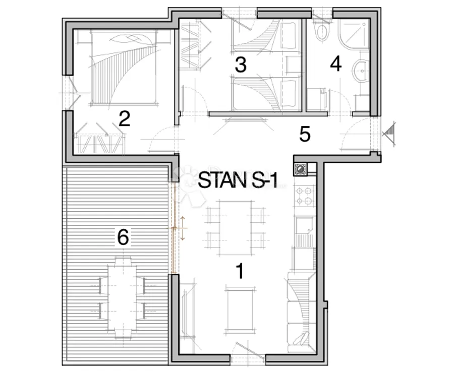 novogradnja pag, mandre trosoban stan - slika 7