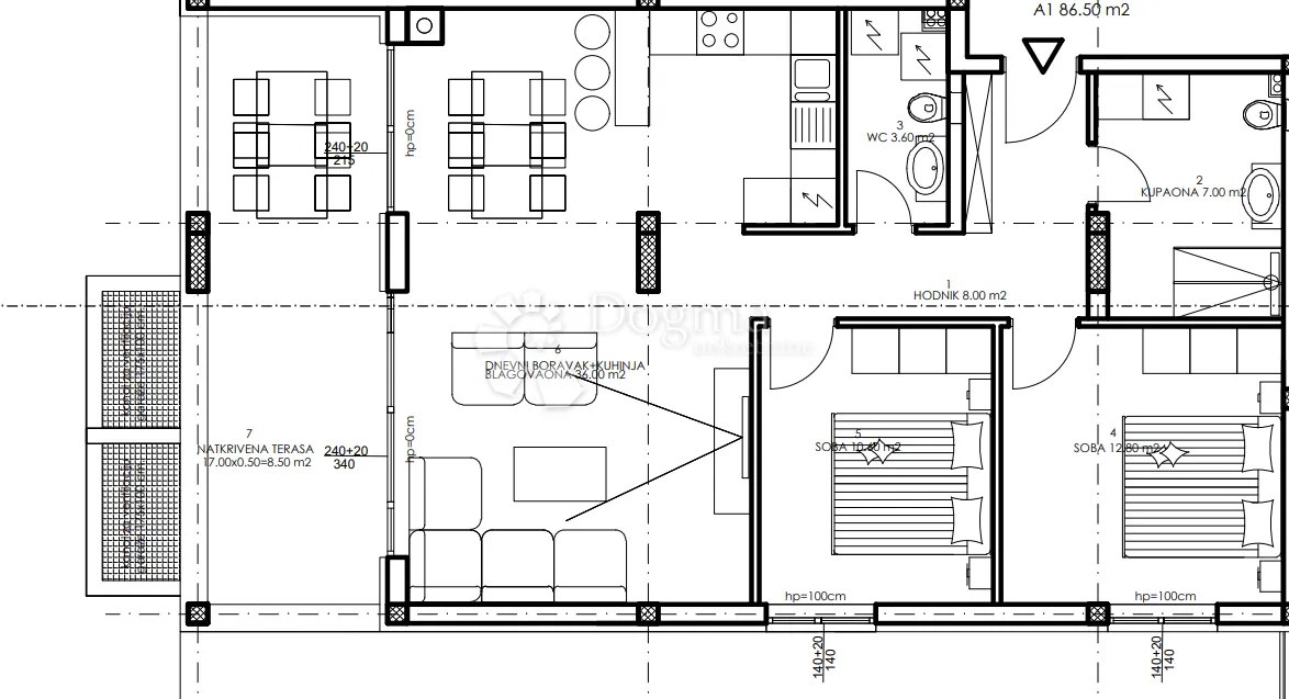 novogradnja veli vrh - prizemlje, 86 m2 (a1) - slika 4