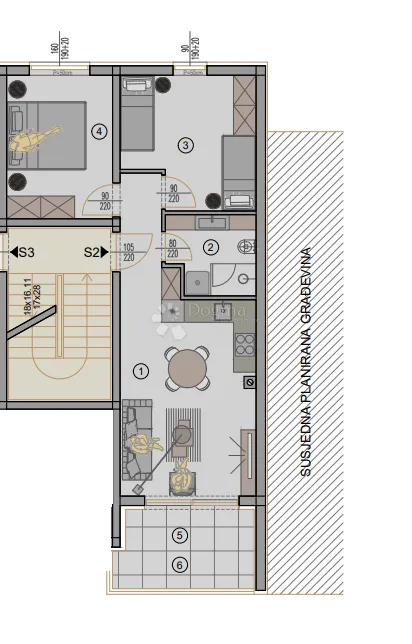 novogradnja pula - 56 m2, 1. kat (z1s2) - slika 2