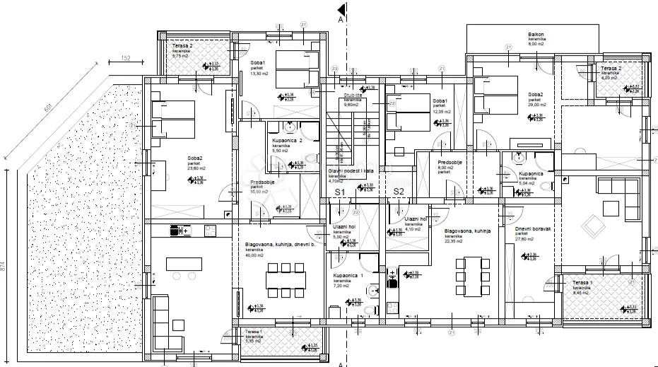 LOZOVAC– Prostor za najam – dvije etaže po 240 m², mogućnost prilagodbe prema namjeni - Lozovac, Šibenik