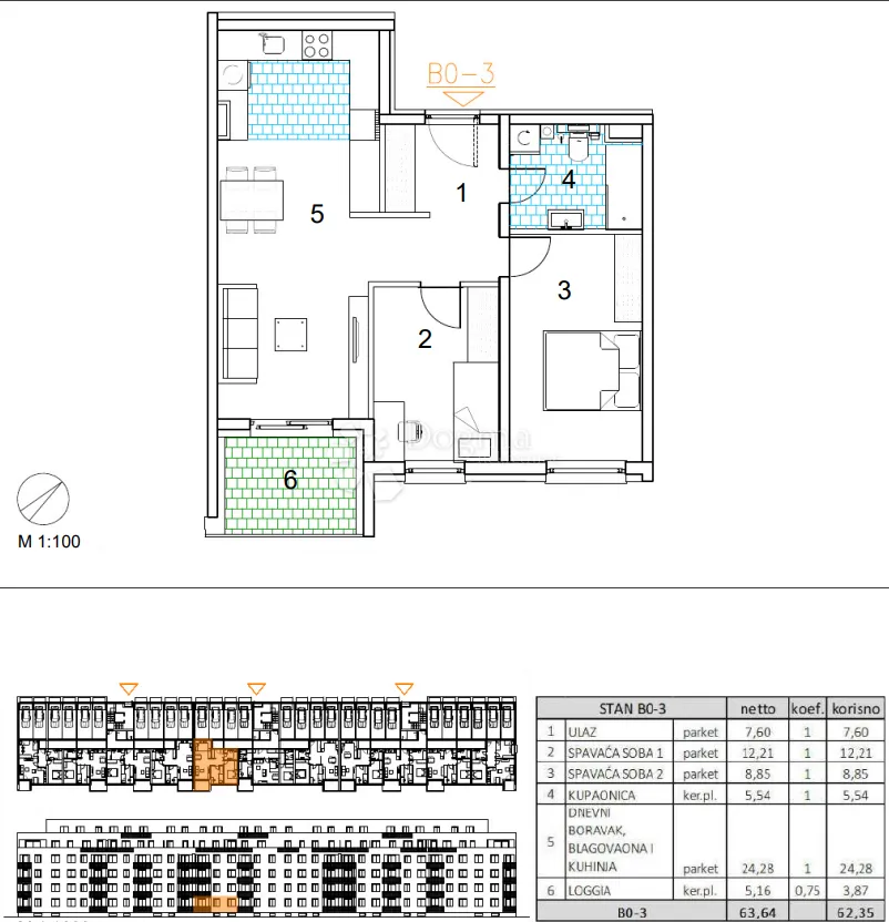 velika gorica, novogradnja, trosoban stan 62.35 m2, prizemlje - slika 13