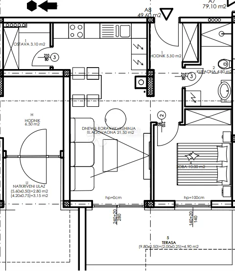 novogradnja veli vrh - prizemlje, 49 m2 (a8) - slika 2
