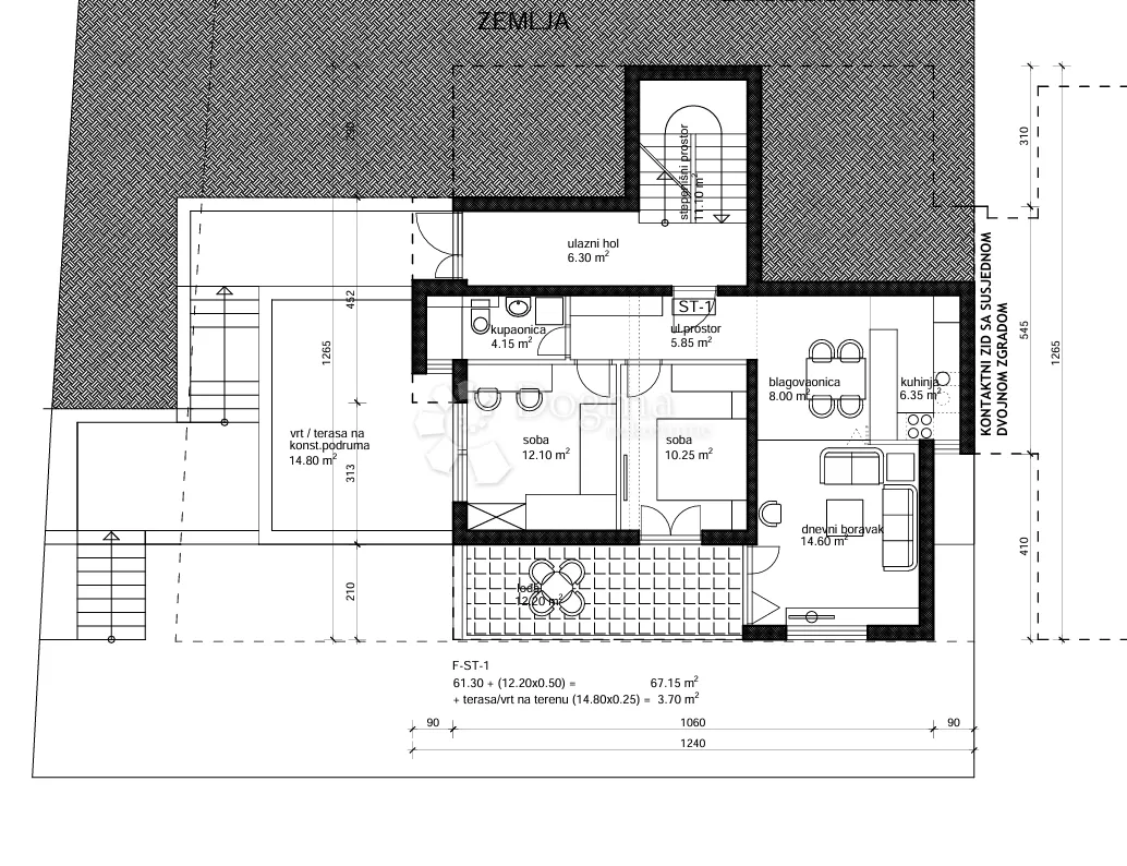 dvosoban stan makarska zf st1 - slika 6