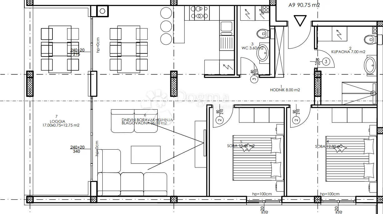 novogradnja veli vrh - 1. kat, 90 m2 (a9) - slika 2