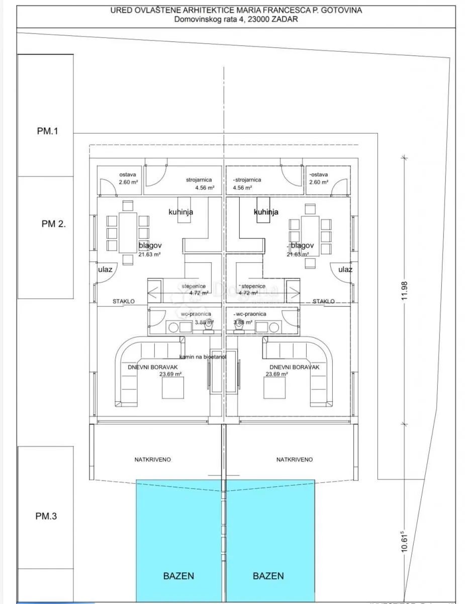 ekskluzivna duplex vila 70 m od mora, diklo - slika 21
