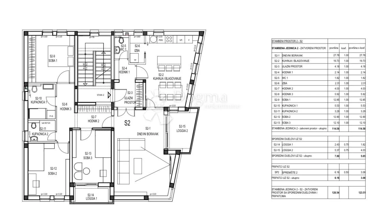 s 2 - srebrnjak residence - s1, s2, s3 - slika 28