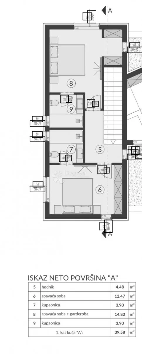 duplex kuća a - roh-bau - slika 4