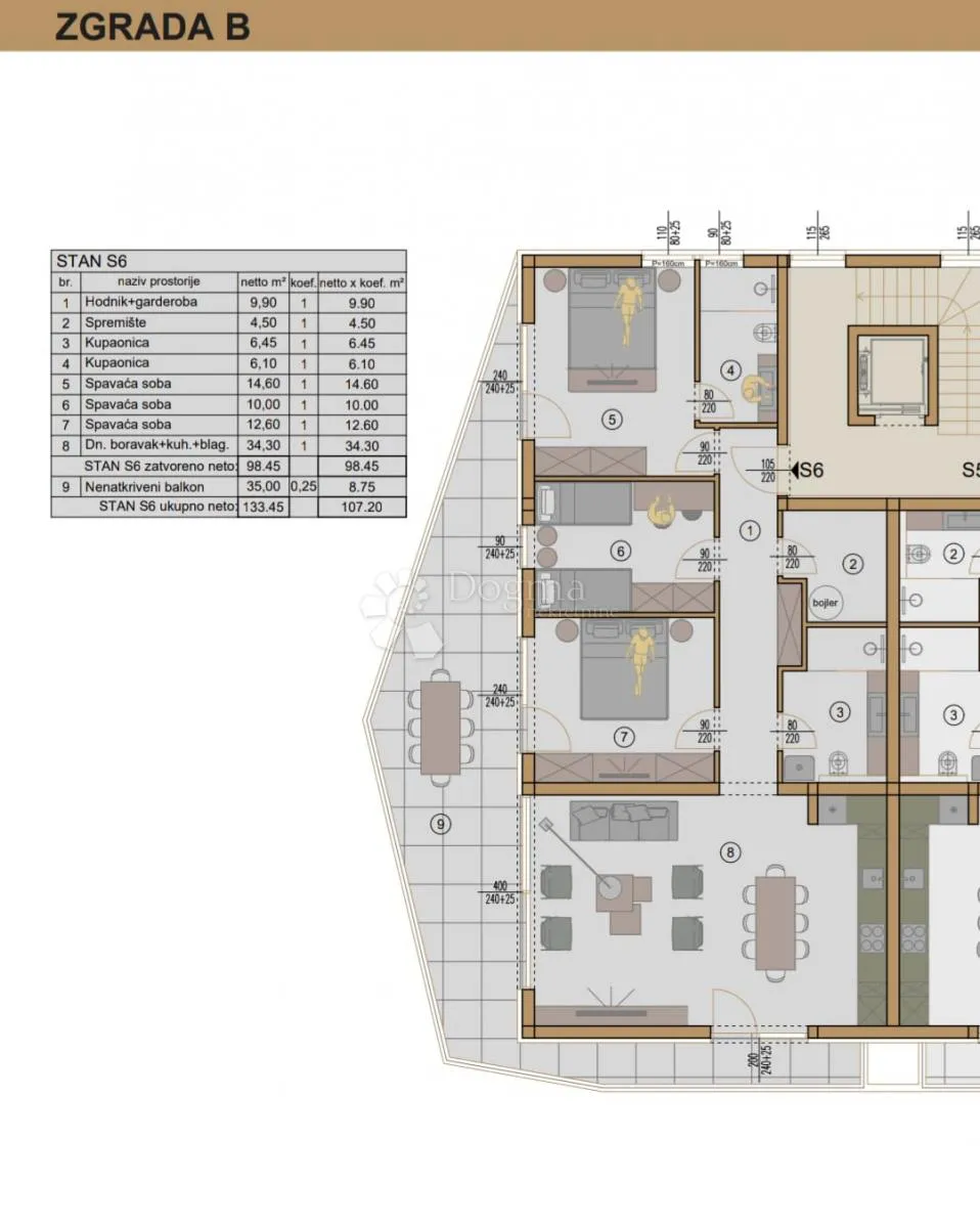 luksuzna zgrada b stan s6, pješčana uvala-pogled more - slika 3