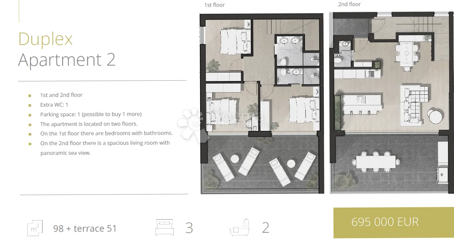 drage pakoštane luxury apartment first line to the sea - a2 - slika 3