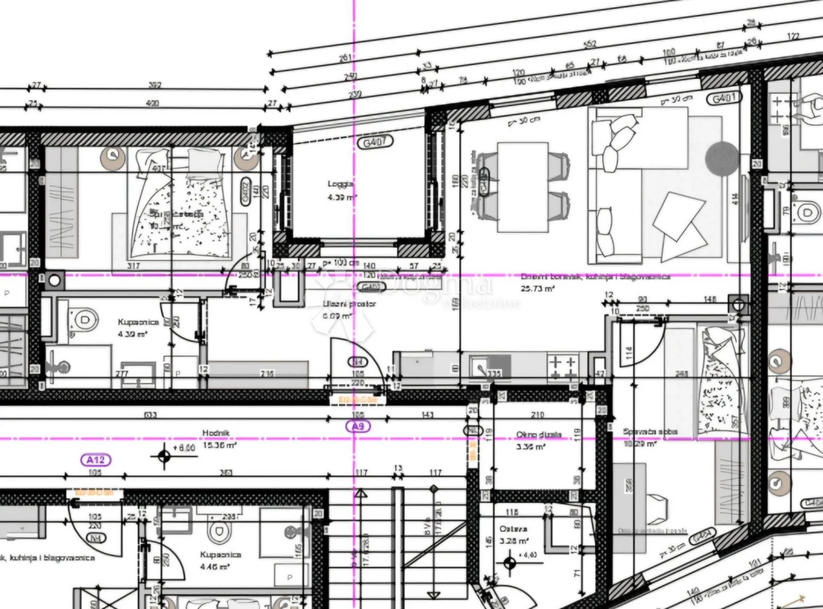 novogradnja pula centar - 61 m2, 2s+db, 2. kat a09 - slika 9