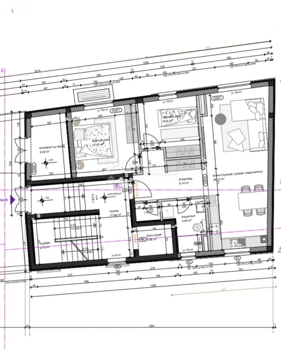 novogradnja pula centar - 64 m2, 2s+db, prizemlje b01 - slika 12