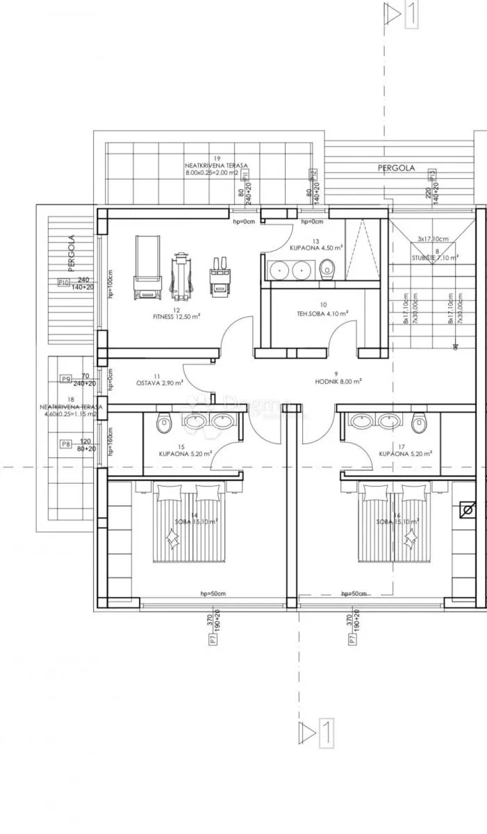 luksuzna duplex vila s bazenom i pogledom na more! - slika 16
