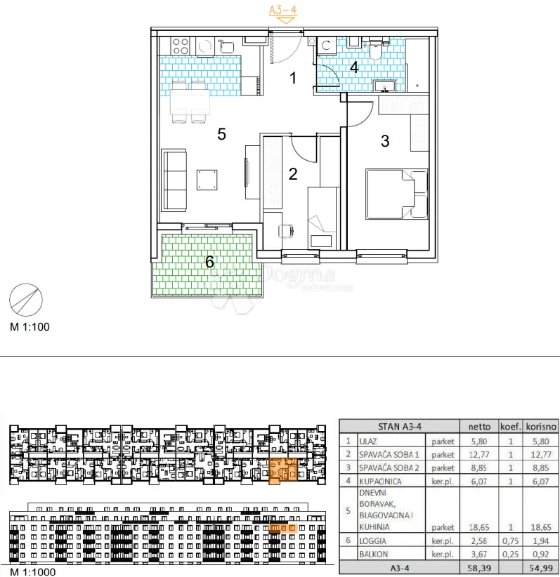 velika gorica, novogradnja, trosoban stan 54.99 m2, 3.kat - slika 13