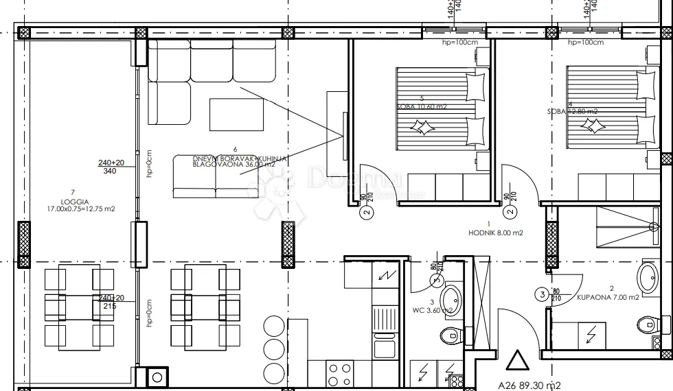 novogradnja veli vrh - 3. kat, 90 m2 (a26) - slika 2