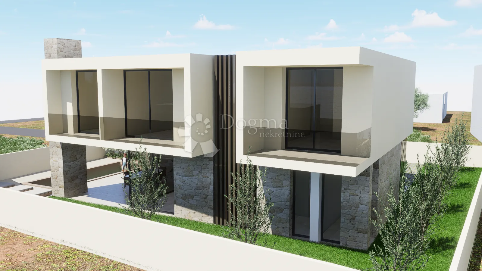 ekskluzivno!! otok ugljan – građevinsko zemljište s projektom za 2 vile, 2. red do mora!! - slika 2